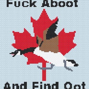 F Aboot and Find Out - Canadian Cross Stitch Pattern for Beginners