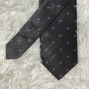Burberry Black Label Silk Tie, Geometric Pattern, Made in Japan