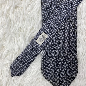 Vintage Gucci sidenslips: Marinblå G-logotyp, Italien