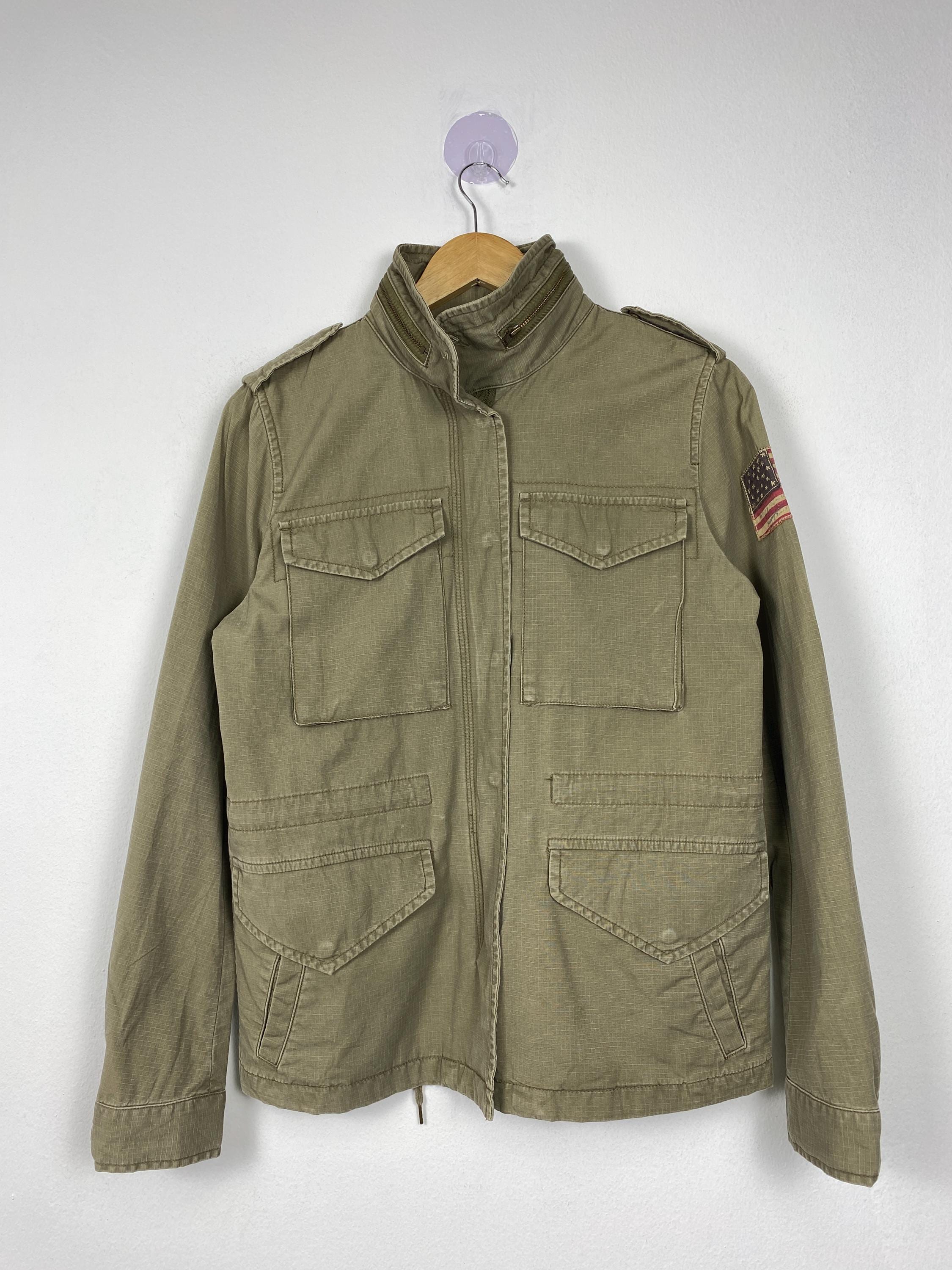 Vintage Polo Ralph Lauren M-65 Field Jacket, USA Flag Patch, Men's