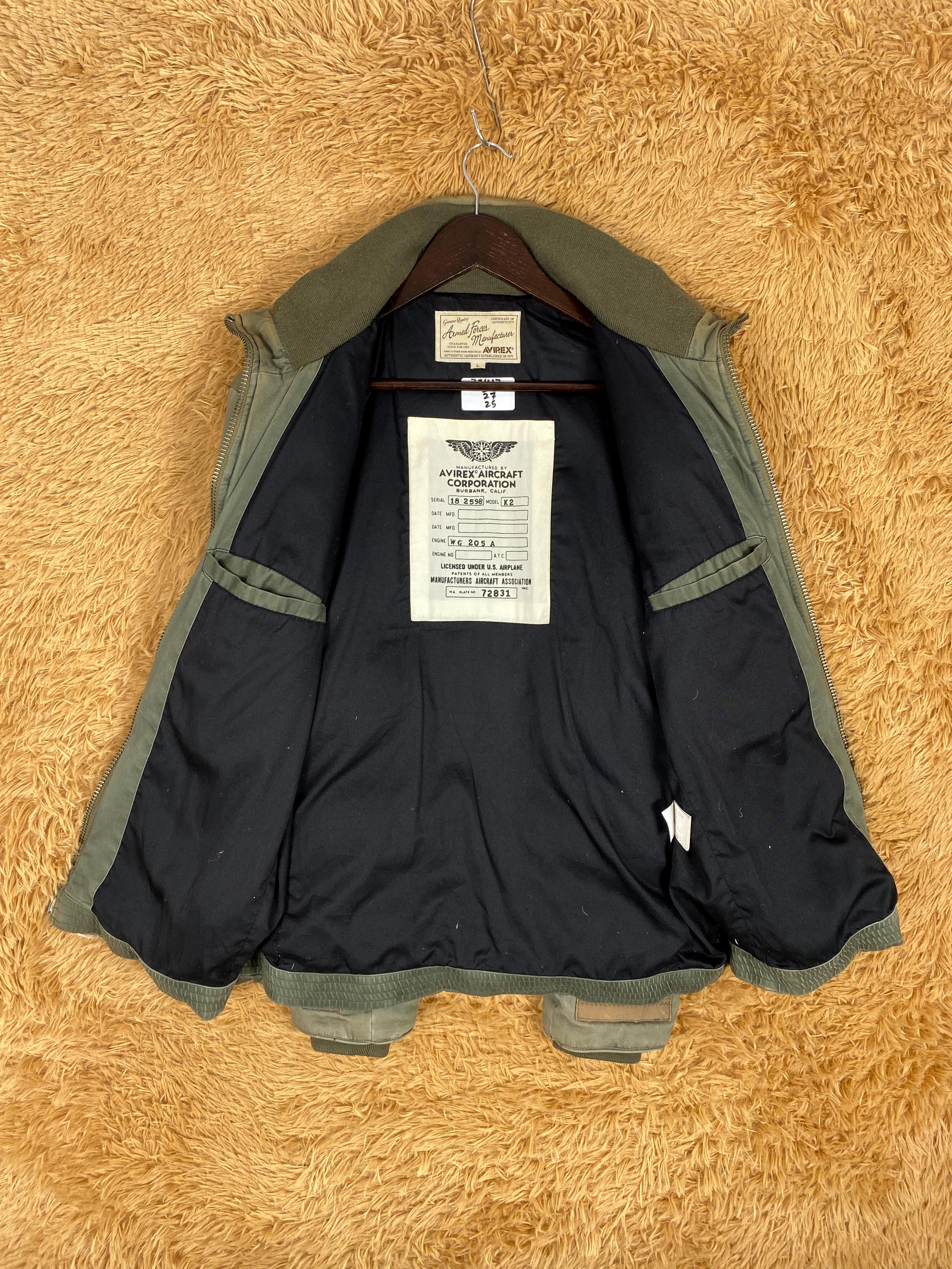Vintage Avirex Military Down Puffer Jacket - Brown Cotton Canvas