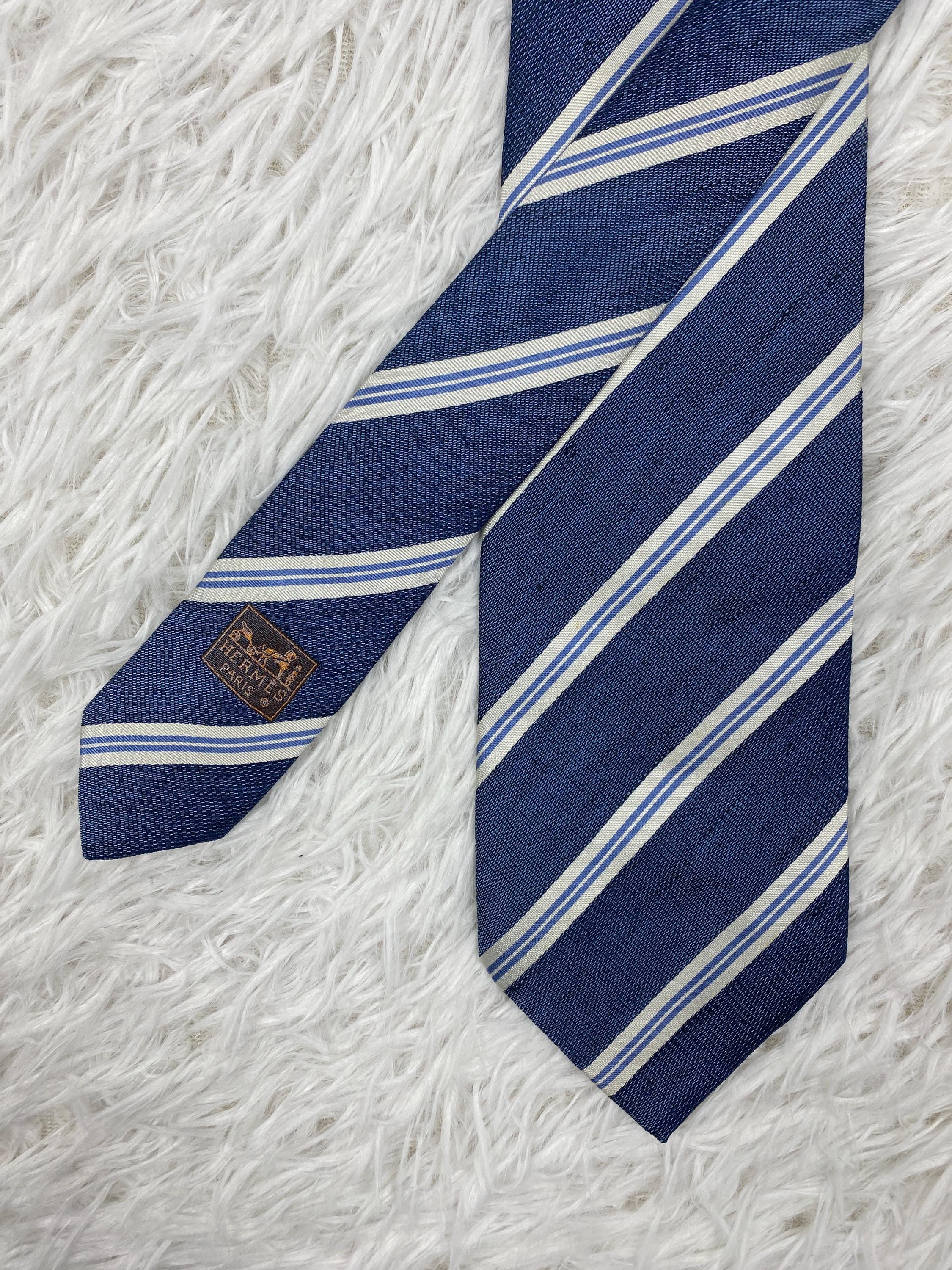 Vintage Hermes Tie Navy Blue - Etsy