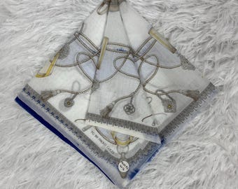 Vintage Paolo Gucci Cotton Handkerchief, Equestrian Design