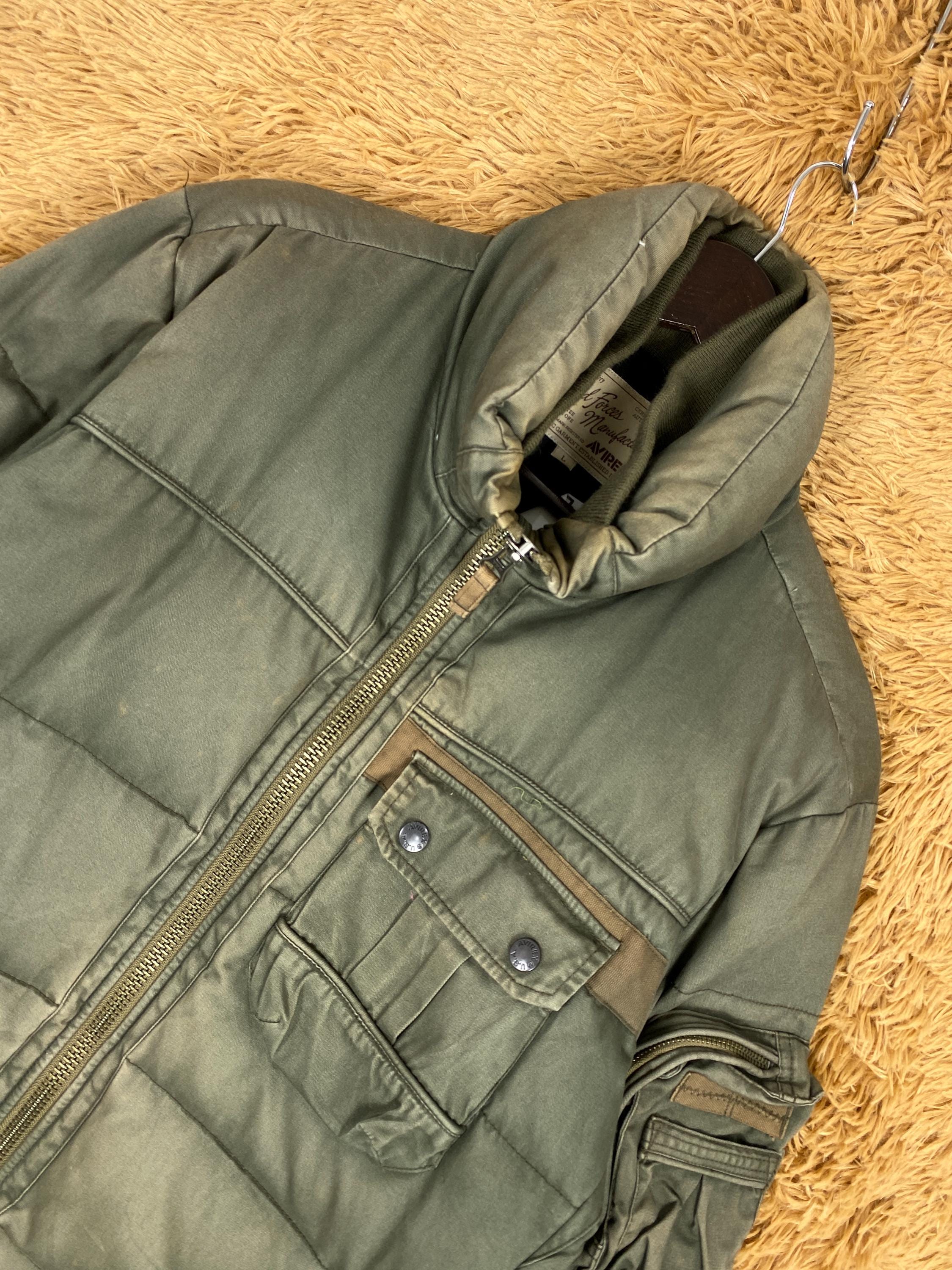 Vintage Avirex Military Down Puffer Jacket - Brown Cotton Canvas