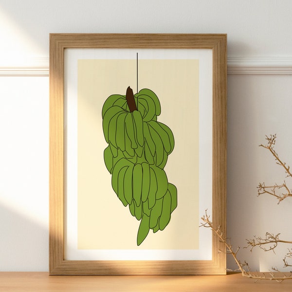 Plantain Digital Print (Republica Dominicana, Dominica Republic, Plátano Art, Caribbean Artwork, Simple Wall Art, Tropical Art, 8.5x11)