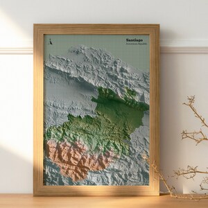 Santiago Map - Dominican Republic (Santiago Map Print, Map Art, Punta Cana Gift, Republica Dominicana Illustration)
