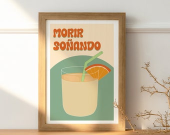 Morir Soñando - Dominican Republic Illustration (República Dominicana Artwork, Caribbean Art, Tropical Illustration, Cocktail Digital Print)