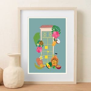Door Digital Print (11x14, La Puerta, Tropical Artwork, Caribbean Wall Art, Dominican Republic, Republica Dominicana, La Republica)
