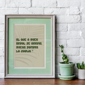 Al que a buen árbol se arrima Digital Print, Inspirational Quote, Motivational Wall Art, Dominican Republic, Spanish Quote image 5
