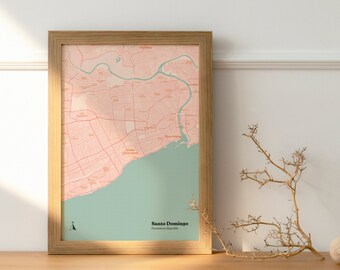Santo Domingo Map - Dominican Republic (Santo Domingo Map Print, Santo Domingo Map Art, Santo Domingo Gift Map, Santo Domingo Illustration)