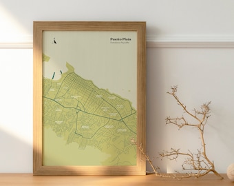 Puerto Plata - Dominican Republic Map (Dominican Map Print, Puerto Plata Map Art, Dominican Gift Map, Dominican Republic Illustration)