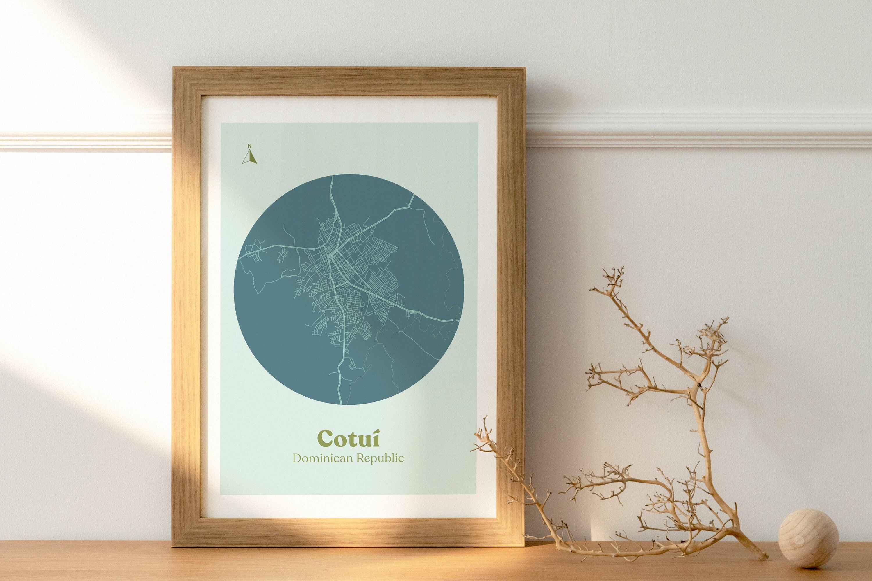 Cotuí - Dominican Republic (Digital Print, Dominican Map, Caribbean Art, Wall Art, Republica Dominicana, Circle Map, Cotui)