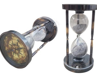 Personalized Sand Timer Hourglass Compass- Perfect for 8th Anniversary, Wedding, Mom, Birthday, Christmas, Graduation - Unique Gift Ideas