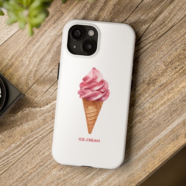 Ice-cream Phone Case Soft Serve Phonecase Ice Cream Cone Phone Case Realistic Dessert Phonecase Gelato Phonecase Strawberry Ice-Cream iPhone