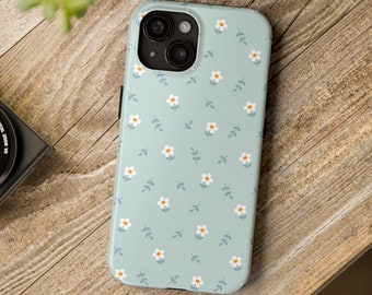 Daisy Phone Case Wild Daisy Flower Phonecase Aesthetic Pattern Phonecase Floral Phone Case Pastel Blue Phone Case Cute Daisy Pattern iPhone