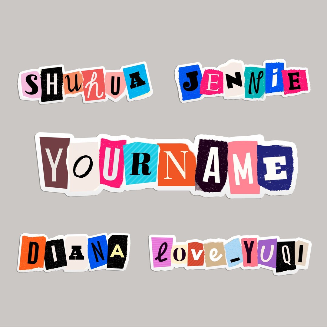 Custom Name Sticker Queencard Style Personalized Name Stickers