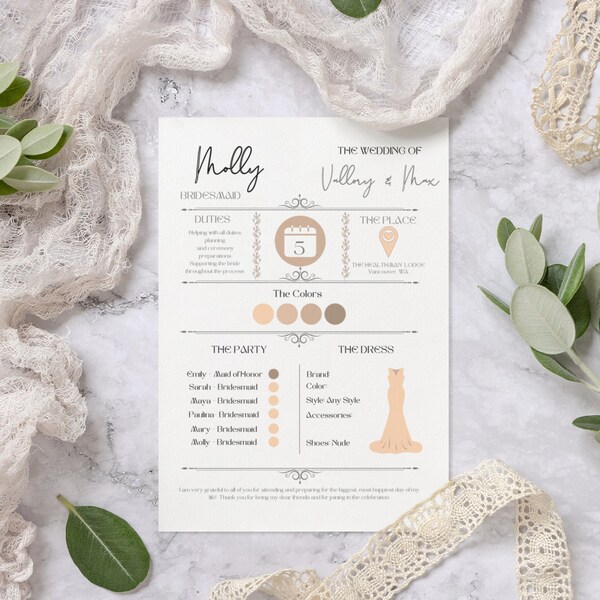 Bridesmaid Checklist Template Etsy