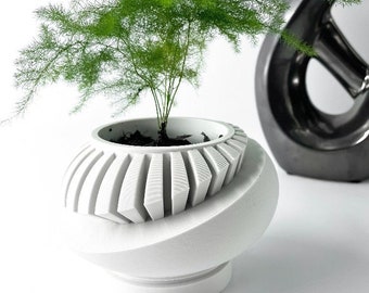 Modern Indoor Planter Pot with Drainage | Unique Succulent and Flower Container | Cute Home and Office Decor | Housewarming Gift |