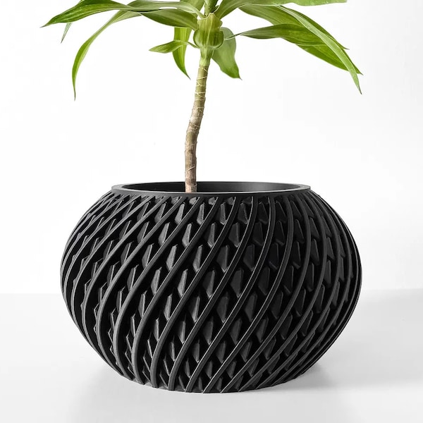 Modern Indoor Succulent and Flower Container | Unique Planter Pot with Drainage | Cute Home and Office Decor | Housewarming Gift |3D Printed
