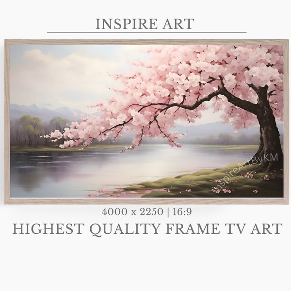 Samsung Rahmen TV Kunst Kirschblüte Serenity - Digitaler Download für Rahmen TV 4K Rahmen TV Bild Wohnkultur - Tv Wand Kunst Landschaftliche Natur Kunst