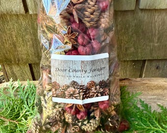 Yule Cinnamon Spice, 8 Cups, Pine Cone Potpourri, Christmas Bowl Filler, Red Mini Pods, Cinnamon Sticks, Star Anise, Cloves, Winter Witch