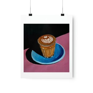 Colourful and minimalist latte art poster - original gouache painting