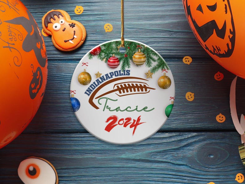 Personalized Christmas Ornaments for Football Lovers, Custom Name