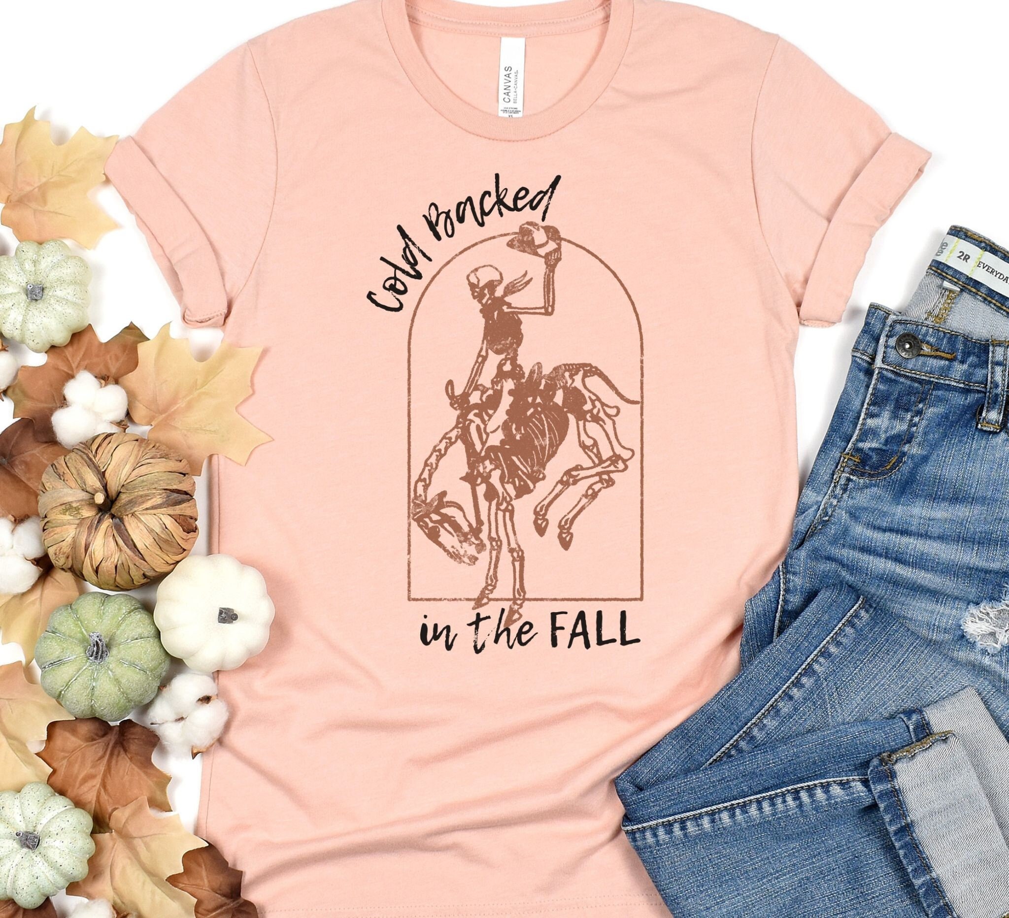 Cold Backed in the Fall T-Shirt, Cold Backed in the fall tee, Western Halloween Shirt, Rodeo Halloween Shirt, Fall Cowgirl Shirt, Fall Shirt