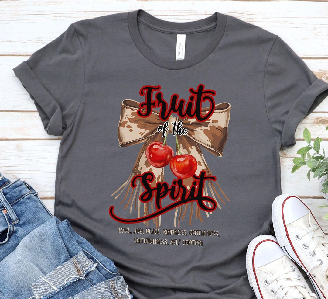 Christian Fruit of the Spirit T-shirt, Cowprint and Cherry Tee, Faith ...