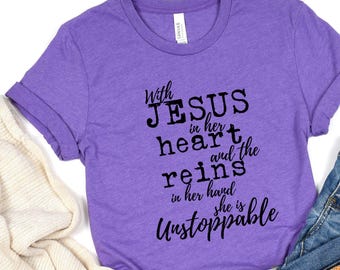 Gift for Christian Cowgirl, Barrel Racer Gift, Barrel Racer T-Shirt, Cowgirl T- Shirt, Cowgirl Gift, Christian Cowgirl T-Shirt, Faith, Rodeo
