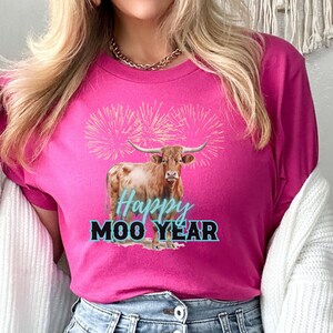Western New Year T-Shirt, Happy New Year Shirt, Happy Moo Year Shirt, Cow New Years Shirt, Cowgirl New Years Shirt, Cowgirl Gift, New Year