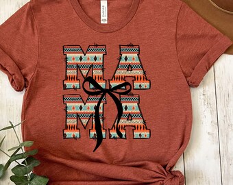 Mama Shirt, Western Mama Shirt, Aztec Mom Shirt, Boho Western Tee, Mothers Day Gift, Mom T-Shirt, Tribal Mama Shirt, Gift for Mom, Rodeo Mom