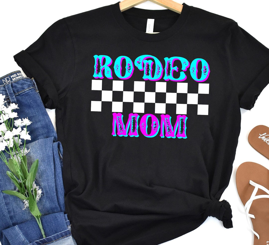 Rodeo Mom Shirt, Checkered Rodeo Mom Shirt, Rodeo Mom Gift, Checkered ...