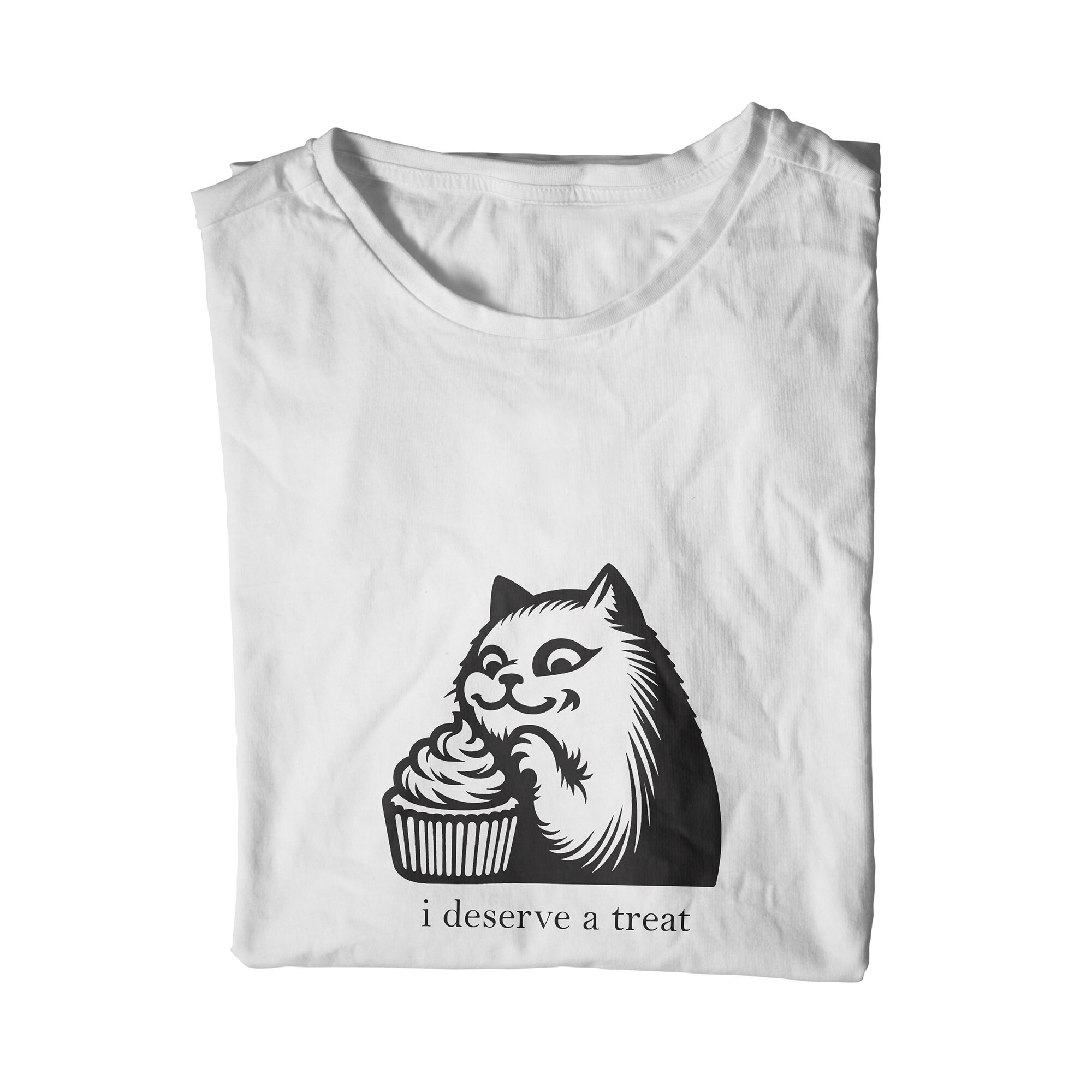 I Deserve A Treat Cat & Cupcake T-Shirt