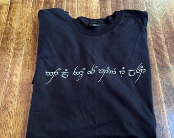 Not All Those Who Wander Are Lost Elvish Script T-Shirt