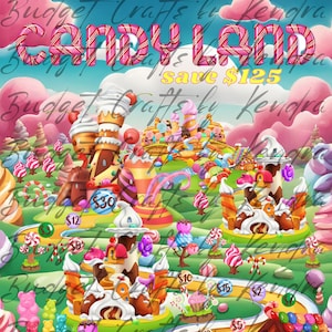 DIGITAL/PRINTABLE Candy Land 8.5&quot;x11&quot; (Letter Size) Board Game Style Savings Challenge