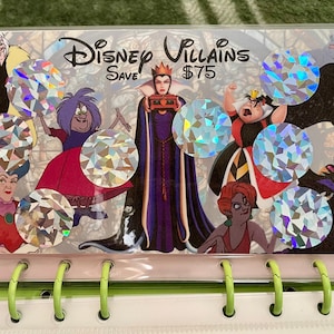 Disney Villains Savings Challenge | Insert, Dashboard or Pocket Envelope for Cash Stuffing | Save 75