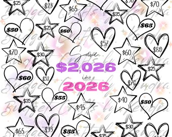 DIGITALE/STAMPABILE Risparmia 2.026 nel 2026! Tracker di risparmio 8,5"x11" (formato lettera)