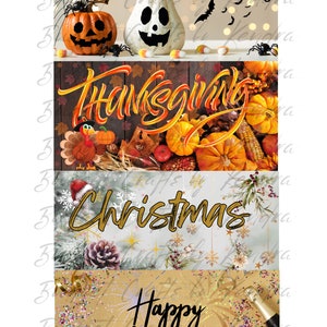 DIGITAL/PRINTABLE Fall & Winter Holidays Inserts/Dashboards For Cash Envelopes