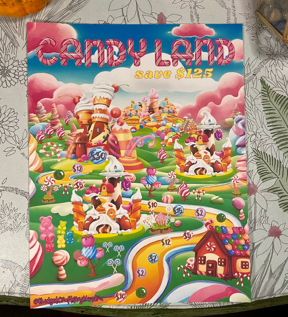 DIGITAL DOWNLOAD Candy Land 8.5x11 letter Size Board Game Style Savings