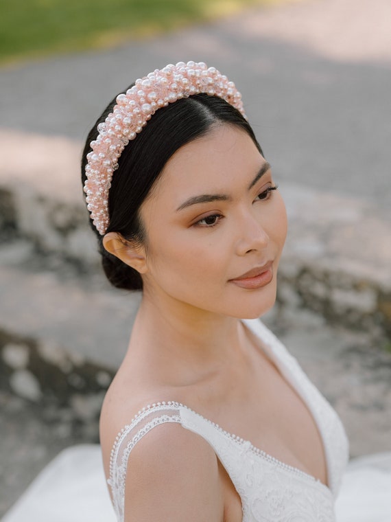 Blush beaded headband Twine and Love | Blush Beaded Knot Headband | Handcrafted  main image 3