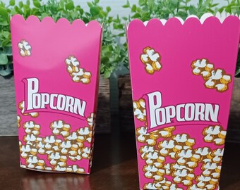 Hot Pink Popcorn Boxes Set of 12 Snack Boxes Treat Boxes