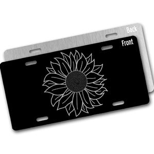 Sunflower License Plate, Floral Front License Plate Car Decor, Custom Car Accessories, Vanity Car Tag