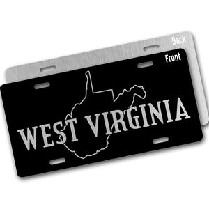 West Virginia License Plate, WV State Front License Plate Car Decor, Custom Car Accessories, Vanity Car Tag