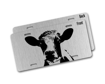 Cow License Plate, Cattle Farmer Front License Plate Car Decor, Custom Car Accessories, Vanity Car Tag