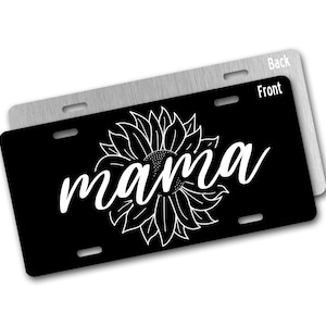 Sunflower Mama License Plate, Floral Front License Plate Car Decor, Custom Car Accessories, Vanity Car Tag