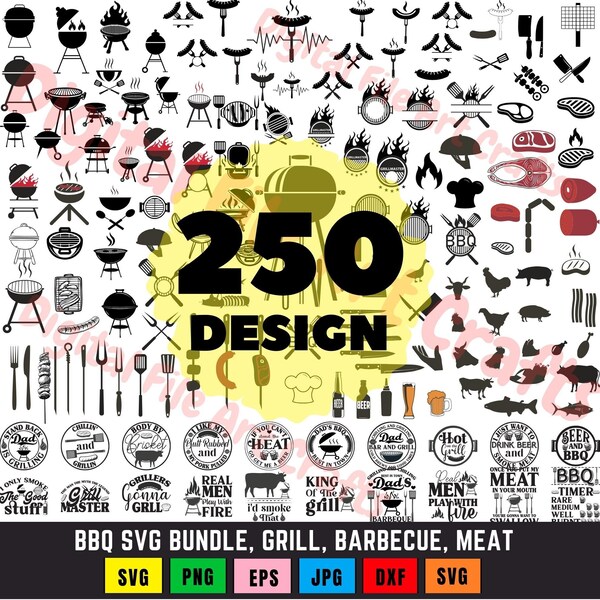 Barbecue Svg, Grilling and Barbecue Clipart Bundle,BBQ Clipart Bundle, Grill Png Graphic,Grill Master, Monogram,Bbq Cut Files , Bbq Clipart