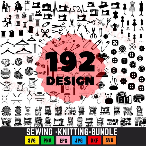 182- Sewing knithing silhouette svg, Sewing Machine Clipart, Sewing knithingin Svg, Sewing Clipart, Sewing Silhouettes, Sewing Svg Cricut