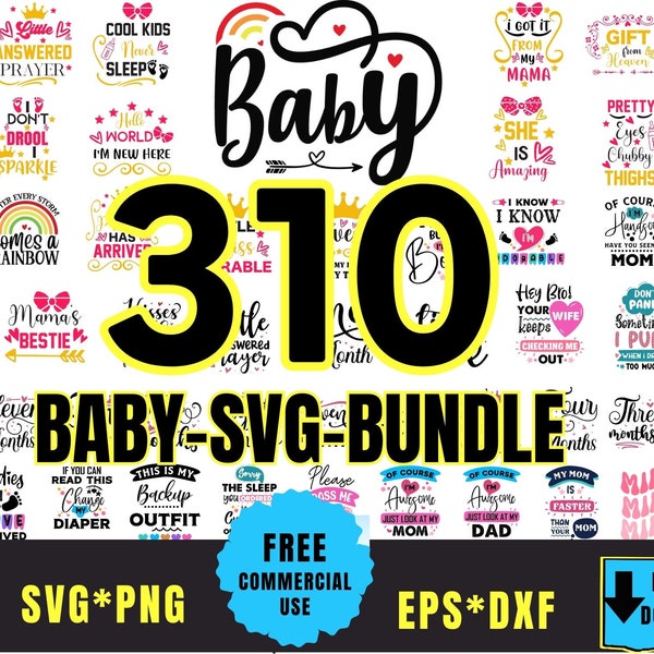 310-Baby SVG Bundle, Baby Shower SVG, Newborn SVG Bundle, Baby Quote Bundle, Cute Baby Saying svg, Funny Baby svg, Baby Boy Girl Svg, Png