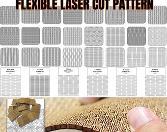 Flexible Living Hinge Laser Cut Files, Living Hinge Flexible Laser Patterns, Glowforge, Lightburn, Xtool, Ortur, Etc. laser cutter machines